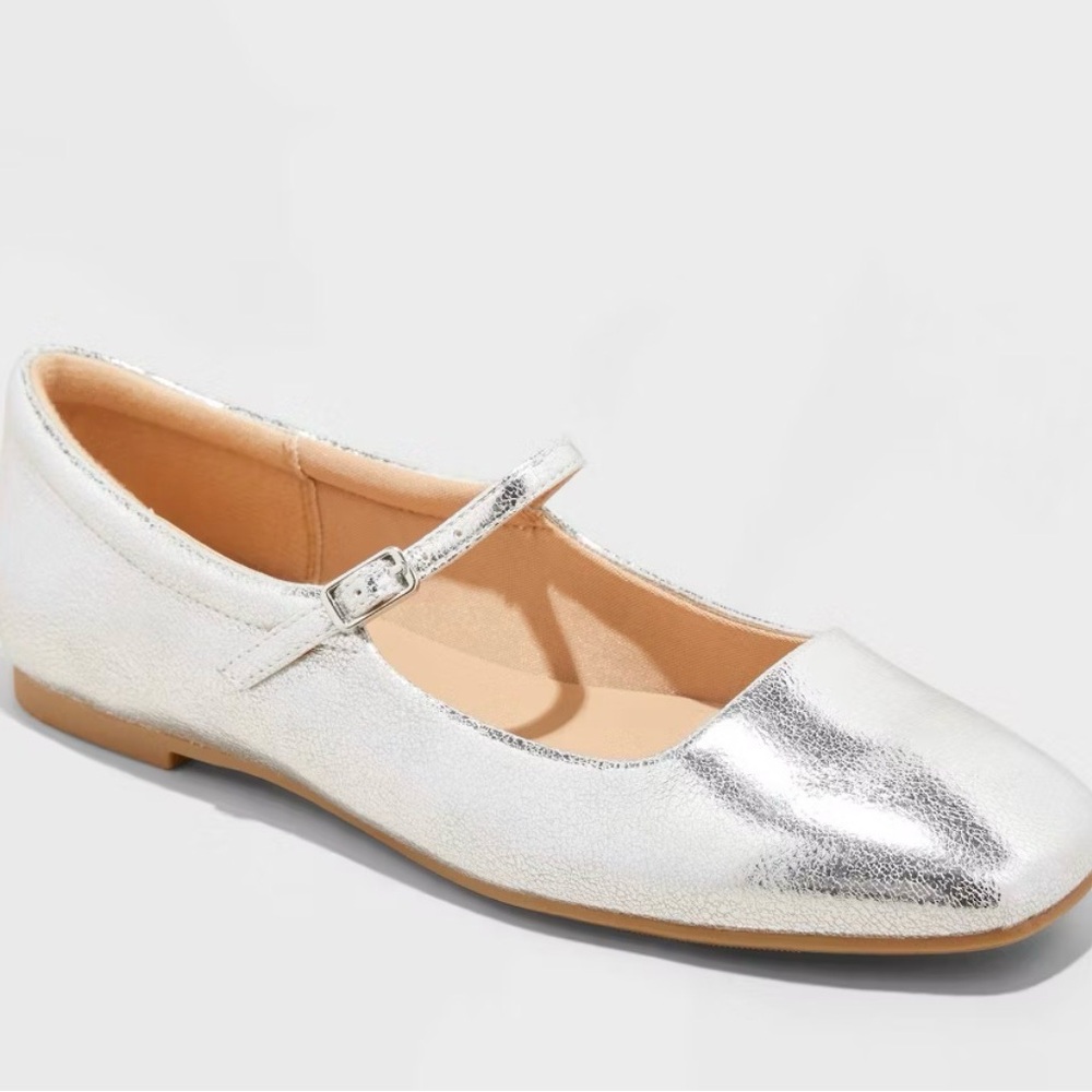 Wild Fable Elsa Silver Mary Jane Flats